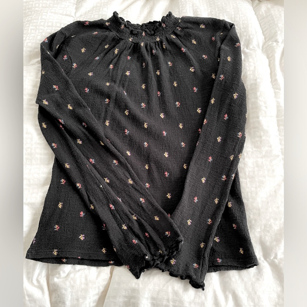 Madewell | Smocked Neck Floral Top (Sz XS)